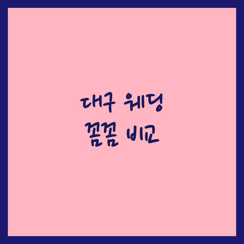 대구 웨딩스튜디오 웨딩포토 한눈에 비교 | 가격부터 서비스까지 완벽 분석